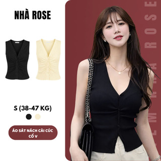 Áo Kiểu Nữ Sát Nách Cài Cúc Cổ V Chất Vải Thun WAK009