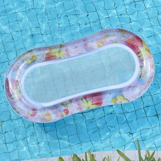 Phao giường lưới nằm thư giãn hồ bơi có gối PVC dày cao cấp, phao tắm nắng mùa hè tiện lợi