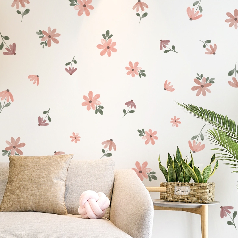 Sticker Decal Dán Tường Mẫu Hoa Nhí 3 Có Keo Sẵn - Trang Trí Cửa Kính - Decor Quán Cafe - Phòng Ngủ