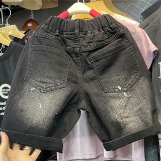 18-24kg Quần bò đùi dài cho bé trai, Quần bò rách ngố trai QC 2101