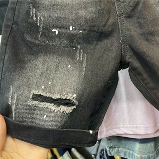 18-24kg Quần bò đùi dài cho bé trai, Quần bò rách ngố trai QC 2101