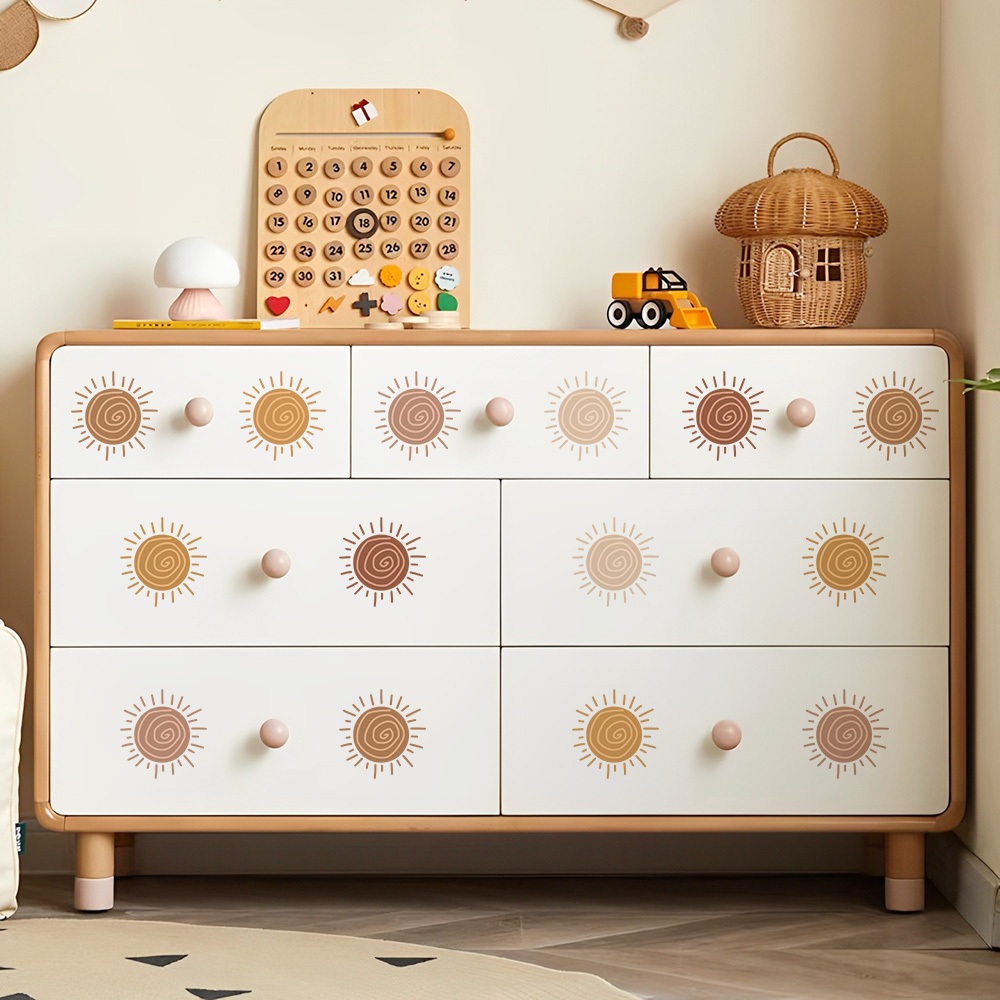 Sticker Decal Dán Tường Mặt Trời Nhỏ Có Keo Sẵn - Trang Trí Cửa Kính - Decor Quán Cafe - Phòng Ngủ