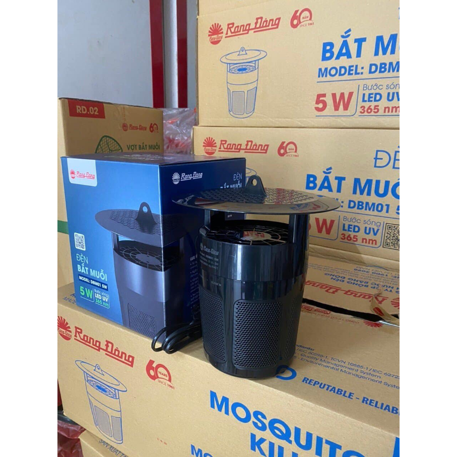 Đèn bắt muỗi, máy diệt muỗi Rạng Đông 5W UV quạt hút thông minh an toàn cho gia đình