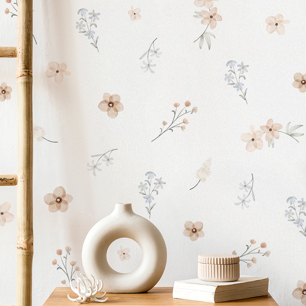 Sticker Decal Dán Tường Mẫu Hoa Nhí 4 Có Keo Sẵn - Trang Trí Cửa Kính - Decor Quán Cafe - Phòng Ngủ