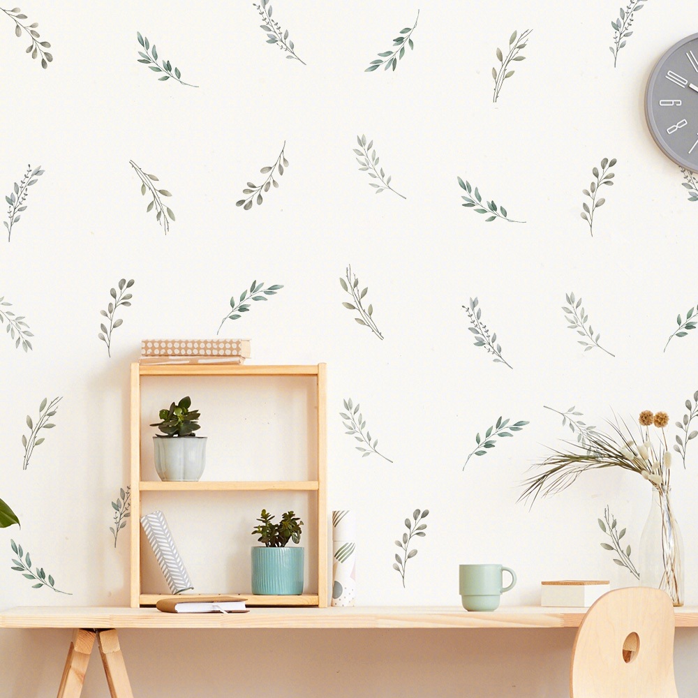 Sticker Decal Dán Tường Mẫu Lá Cây 1 Có Keo Sẵn - Trang Trí Cửa Kính - Decor Quán Cafe - Phòng Ngủ