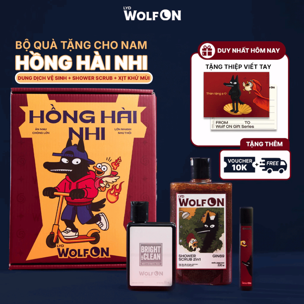 Set Quà Tặng Bạn Trai - Sữa Tắm Tẩy Da Chết 350ml, Xịt Khử Mùi, Dung Dịch Vệ Sinh Nam, Quà Tặng Nam