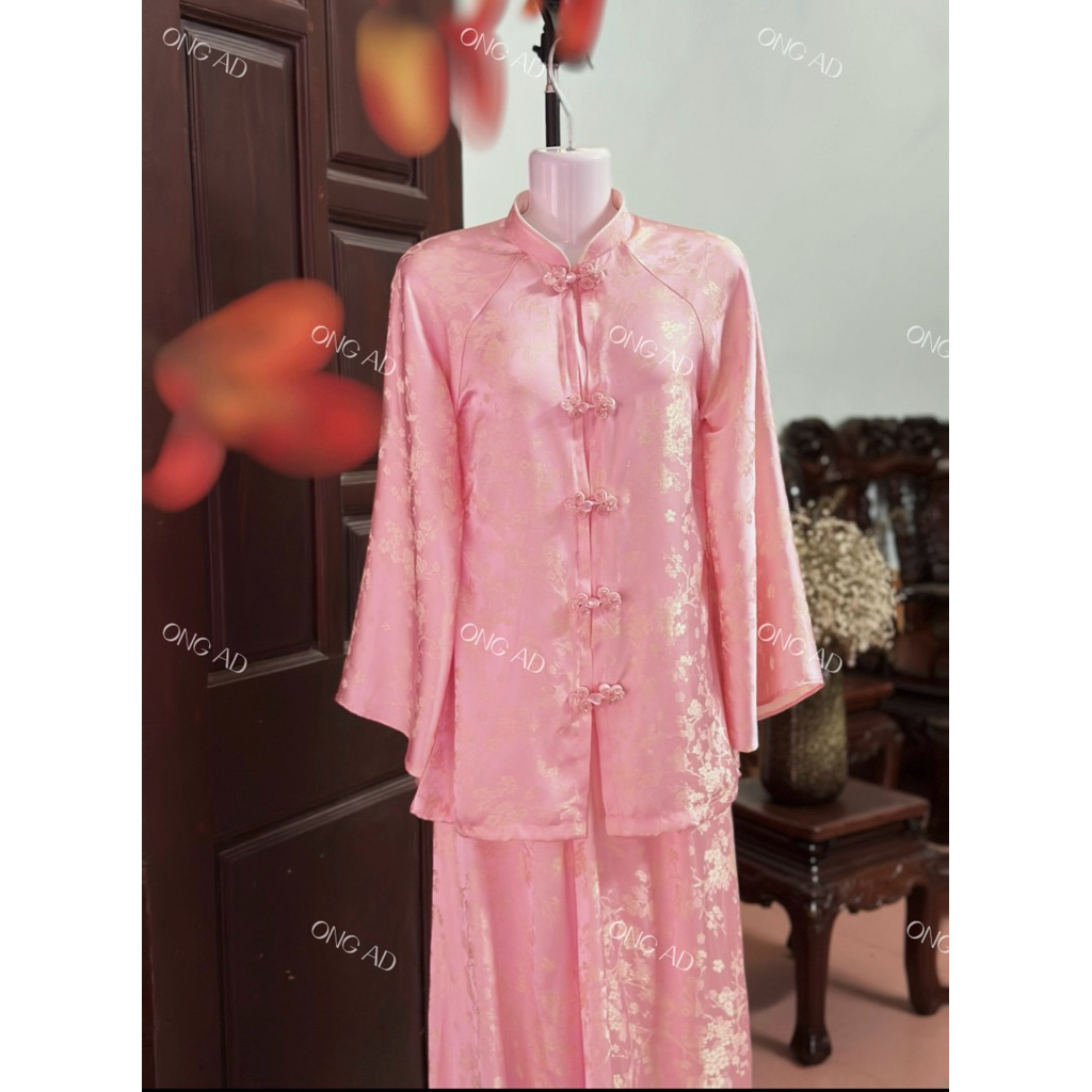 [ONGAD] Pháp phục Yên Dao tay lửng lụa in hoa phối cúc đính pha lê
