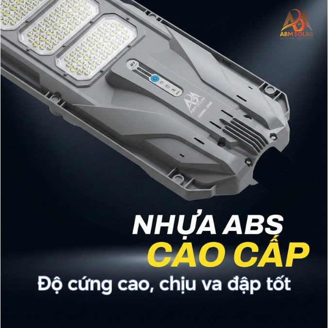 [800W] Đèn Năng Lượng Mặt Trời Tấm Pin Liền, Chiếu Sáng Đường Đi, Sân Vườn, Hè Phố, Chống Nước IP68, Nhựa ABS ABM SOLAR