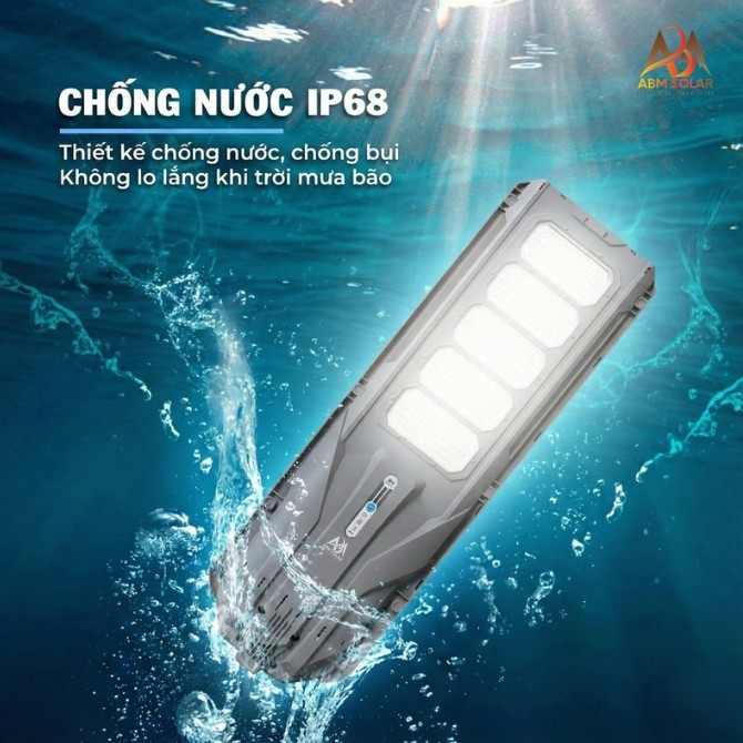 [800W] Đèn Năng Lượng Mặt Trời Tấm Pin Liền, Chiếu Sáng Đường Đi, Sân Vườn, Hè Phố, Chống Nước IP68, Nhựa ABS ABM SOLAR