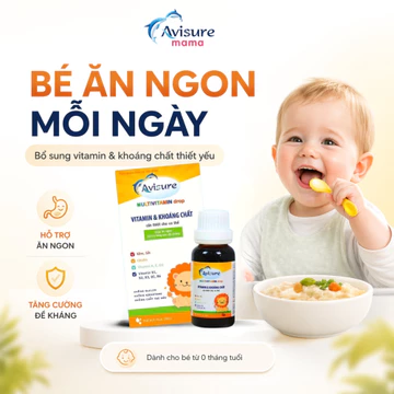 Vitamin tổng hợp cho bé Avisure Multi từ sơ sinh bổ sung 11 loại vitamin và khoáng chất cho bé 20ml