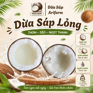 Dừa Sáp Lỏng Arifarm_ Size lớn_ Cơm mỏng nước nhiều