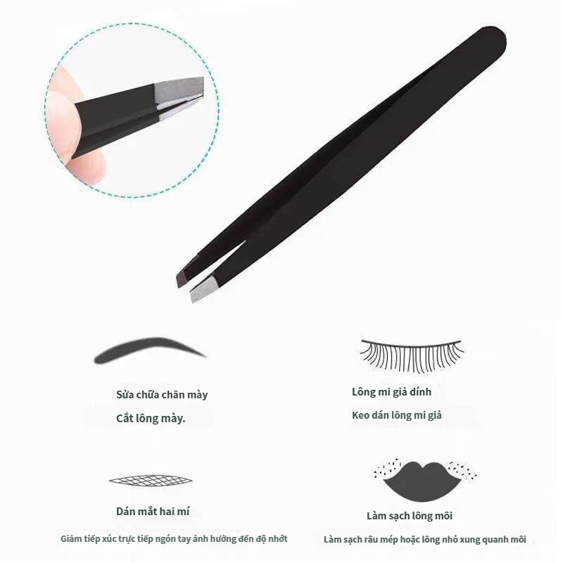 Combo 4 Nhíp nhổ tỉa lông mày bằng thép không gỉ  dễ sử dụng chất lượng cao