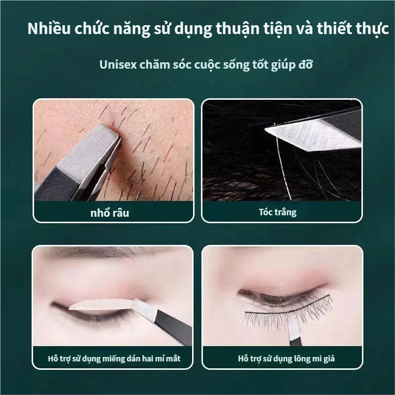 Combo 4 Nhíp nhổ tỉa lông mày bằng thép không gỉ  dễ sử dụng chất lượng cao