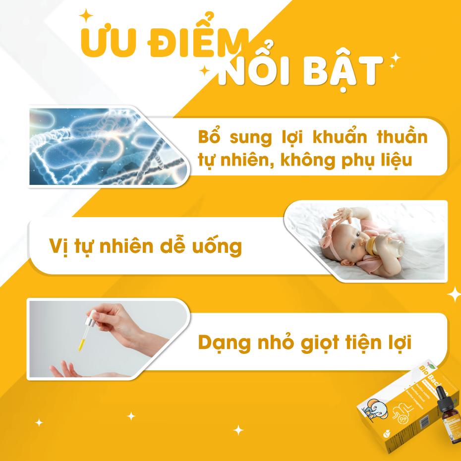 [✨COMBO+QUÀ XỊN] Men Vi Sinh Nhỏ Giọt Bio Bacipro Cho Bé Bổ Sung Lợi Khuẩn Tăng Cường Hệ Tiêu Hóa Giảm RL Tiêu Hóa