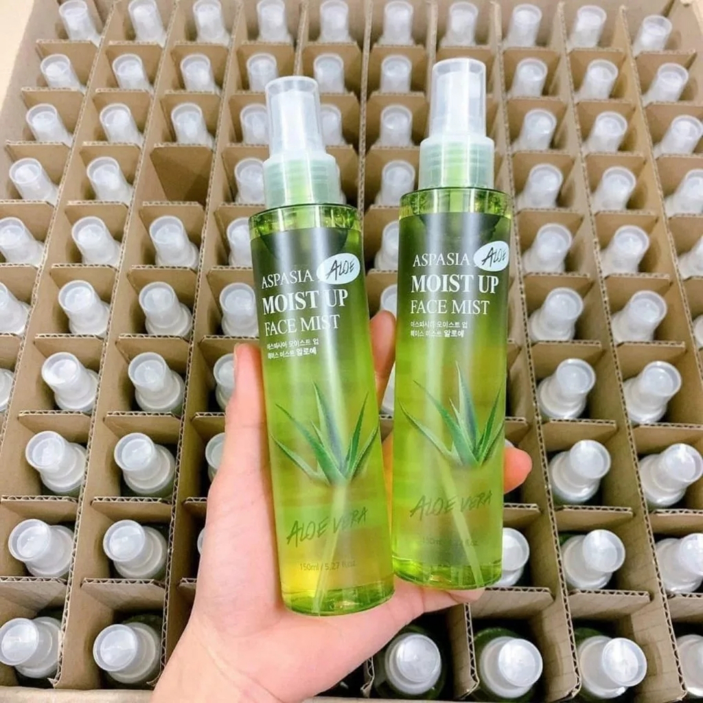Xịt khoáng Nha Đam Cấp Ẩm Aspasia Hàn Quốc 150ml, Cân Bằng pH, Làm Dịu Da Kích Ứng, Dùng Hàng Ngày, Makeup