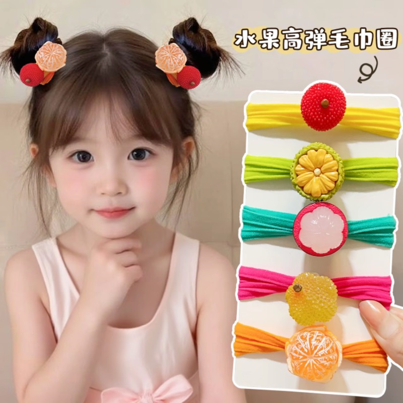 Dây buộc tóc trái cây 3D cho bé gái Đồ xinh hình quả bơ, cam, vải, măng cụt, chôm chôm... cực dễ thương 🍊🥑