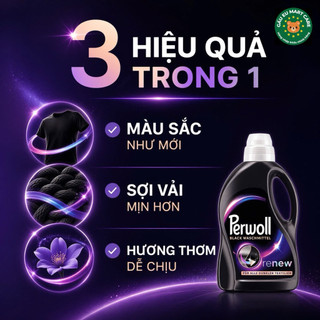 Nước Giặt Perwoll Black Renew Đức – Giữ Màu Đen Như Mới, Phục Hồi Sợi Vải, Thơm Lâu Chuẩn EU