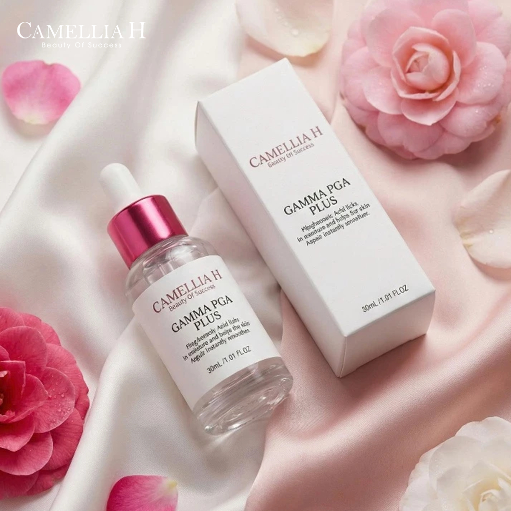 Serum dưỡng ẩm Camellia H Gamma PGA cấp nước tức thì da căng mướt phục hồi da khô thiếu ẩm