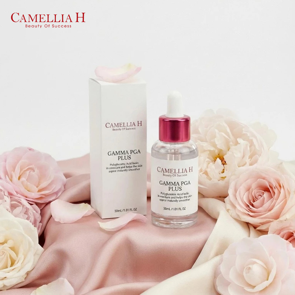 Serum dưỡng ẩm Camellia H Gamma PGA cấp nước tức thì da căng mướt phục hồi da khô thiếu ẩm