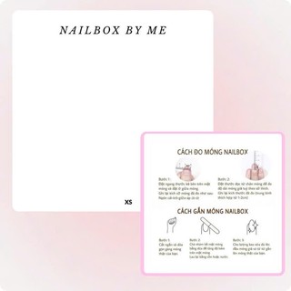 Bìa nailbox 2 mặt thẻ gắn móng tay G045 - hồng dễ thương bìa nailbox bo góc 7x7cm cán màng giấy c300