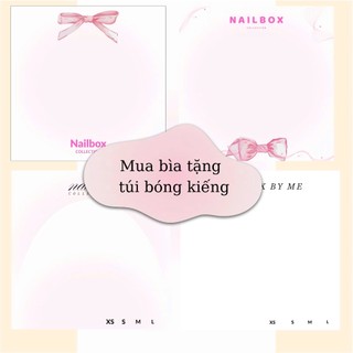 Bìa nailbox 2 mặt thẻ gắn móng tay G045 - hồng dễ thương bìa nailbox bo góc 7x7cm cán màng giấy c300