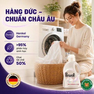 Nước giặt Perwoll trắng Renew – Giữ trắng sáng, chống xỉn màu, mềm vải, thơm lâu chuẩn Đức