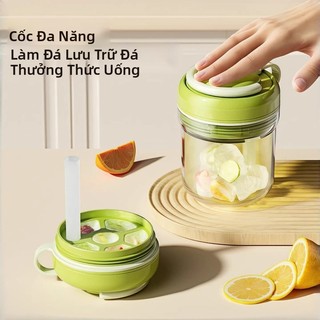 Cốc Cà Phê Máy Làm Đá , Di Động Có Nắp Niêm Phong Khay Đá Khuôn Cốc Nước, Cốc Đá 380ml Bấm Loại Cốc Đá Nhựa Cho Mùa Hè
