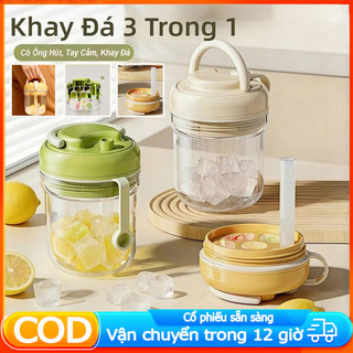 Cốc Cà Phê Máy Làm Đá , Di Động Có Nắp Niêm Phong Khay Đá Khuôn Cốc Nước, Cốc Đá 380ml Bấm Loại Cốc Đá Nhựa Cho Mùa Hè