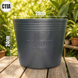 Chậu Nhựa C11A Đen Trồng Cây [29x24]