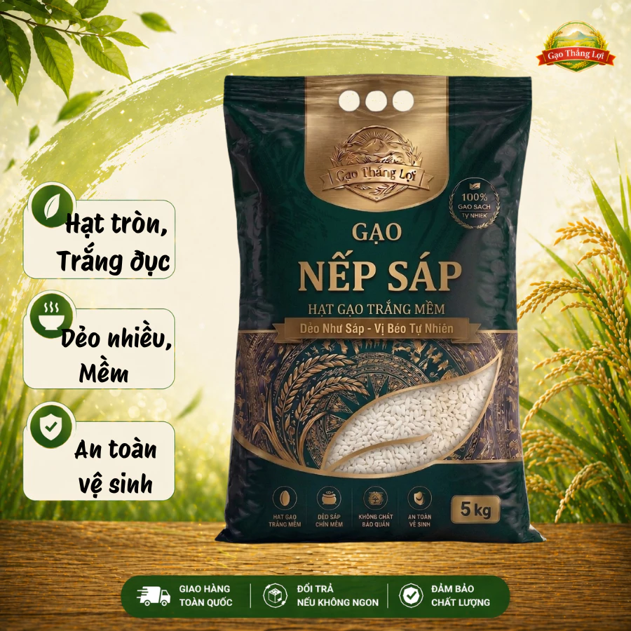 Nếp Sáp dẻo thơm gạo nếp ngon nấu xôi chè làm bánh