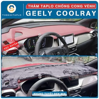 [GEELY COOLRAY] Thảm taplo oto da Nano Blockers UV, 3D Flare, Nhung lông tuyết viền Ziczac chống cong vênh-Thegioitaplo