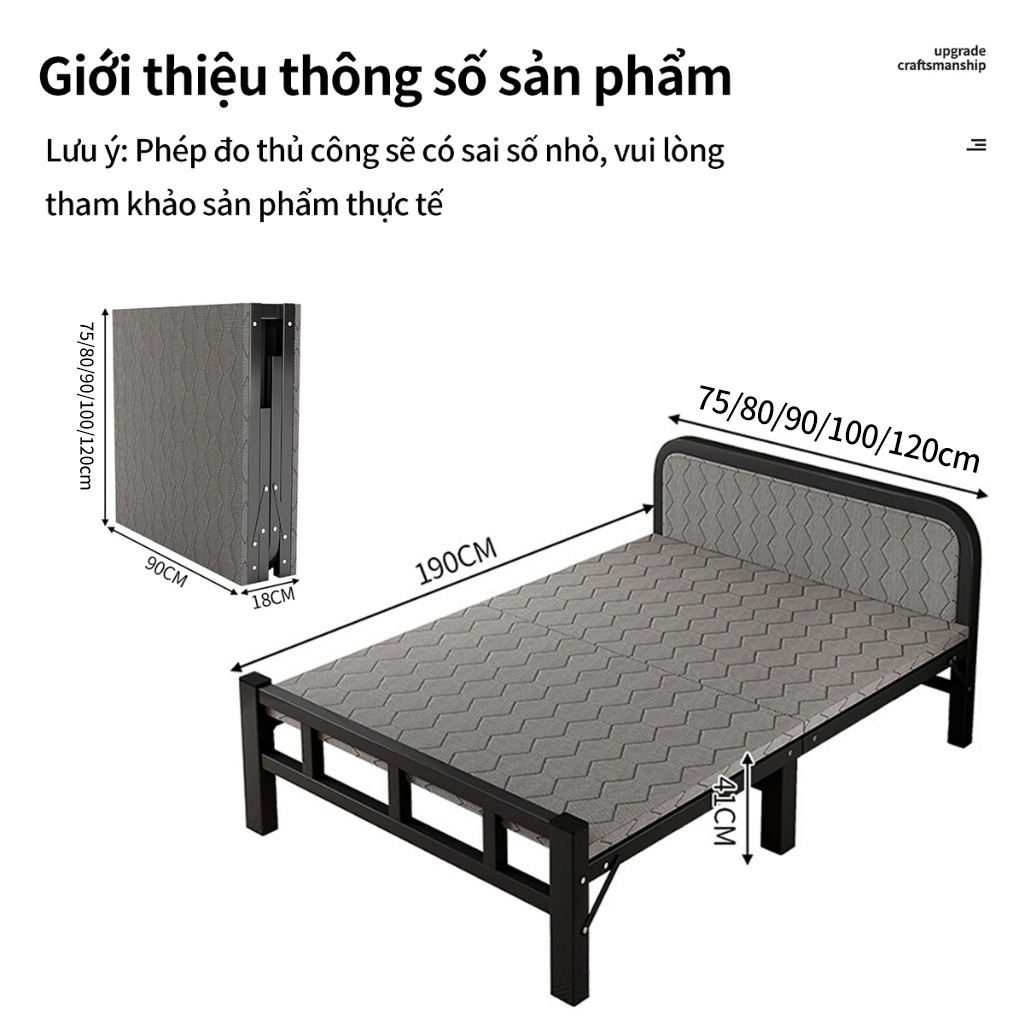 【Ống thép gia cố】 Giường gấp đơn gia đình/văn phòng/ký túc xá/nhà thuê/giường bệnh nhân tĩnh âm