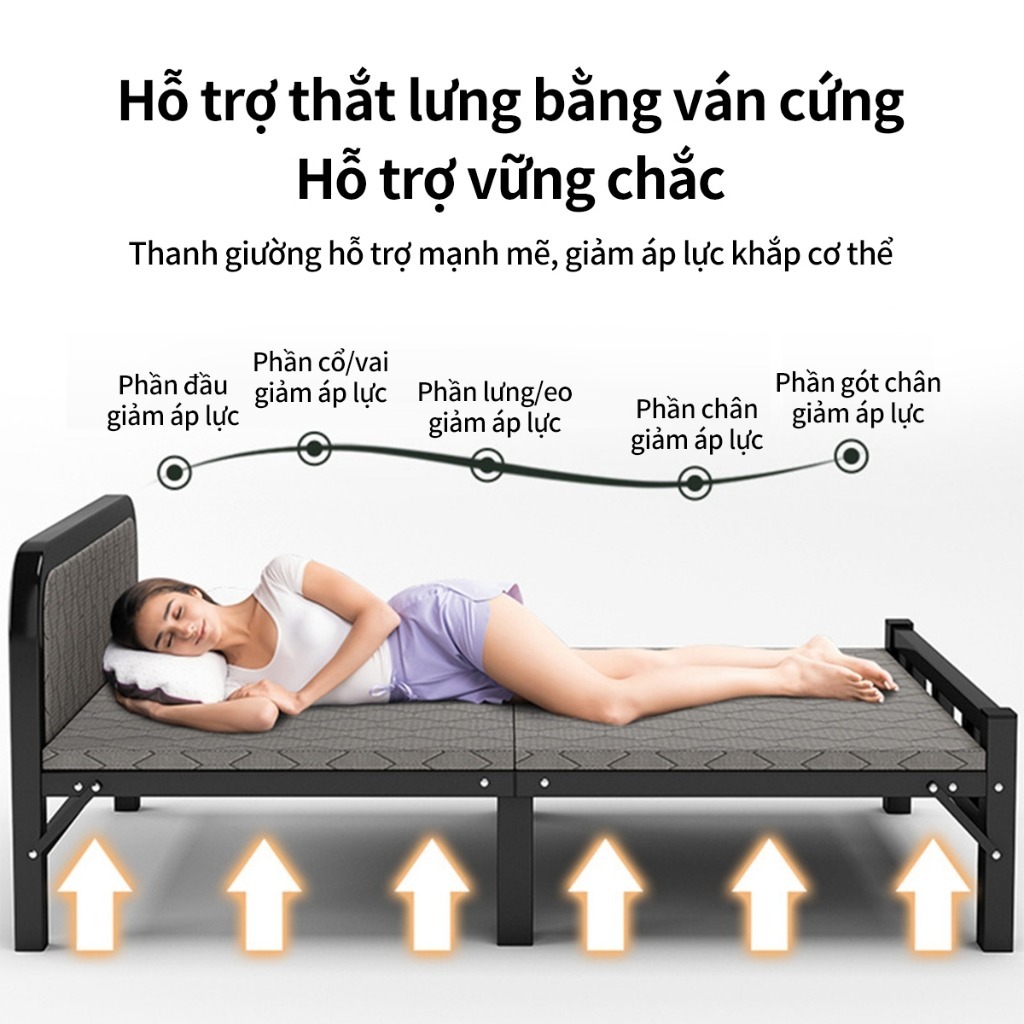 【Ống thép gia cố】 Giường gấp đơn gia đình/văn phòng/ký túc xá/nhà thuê/giường bệnh nhân tĩnh âm