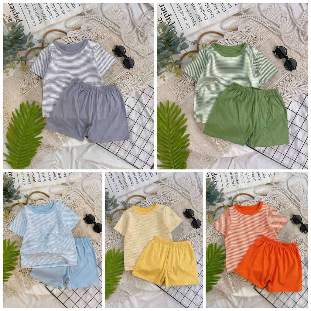 BỘ CỘC TAY SỌC DẸT THUN LẠNH  SIZE 7-28kg