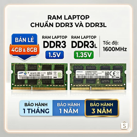 RAM Laptop 4GB 8GB DDR3 DDR3L Bus 1333 1600MHz PC3 PC3L 12800S RAM Laptop Tháo Máy Bảo Hành 1 Đổi 1