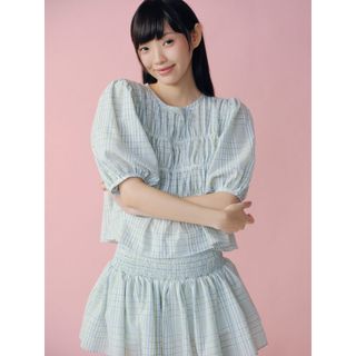 Set OLV áo và chân váy nữ babydoll Striped Ruffled Puff Sleeve Set nhiều màu phù hợp đi chơi