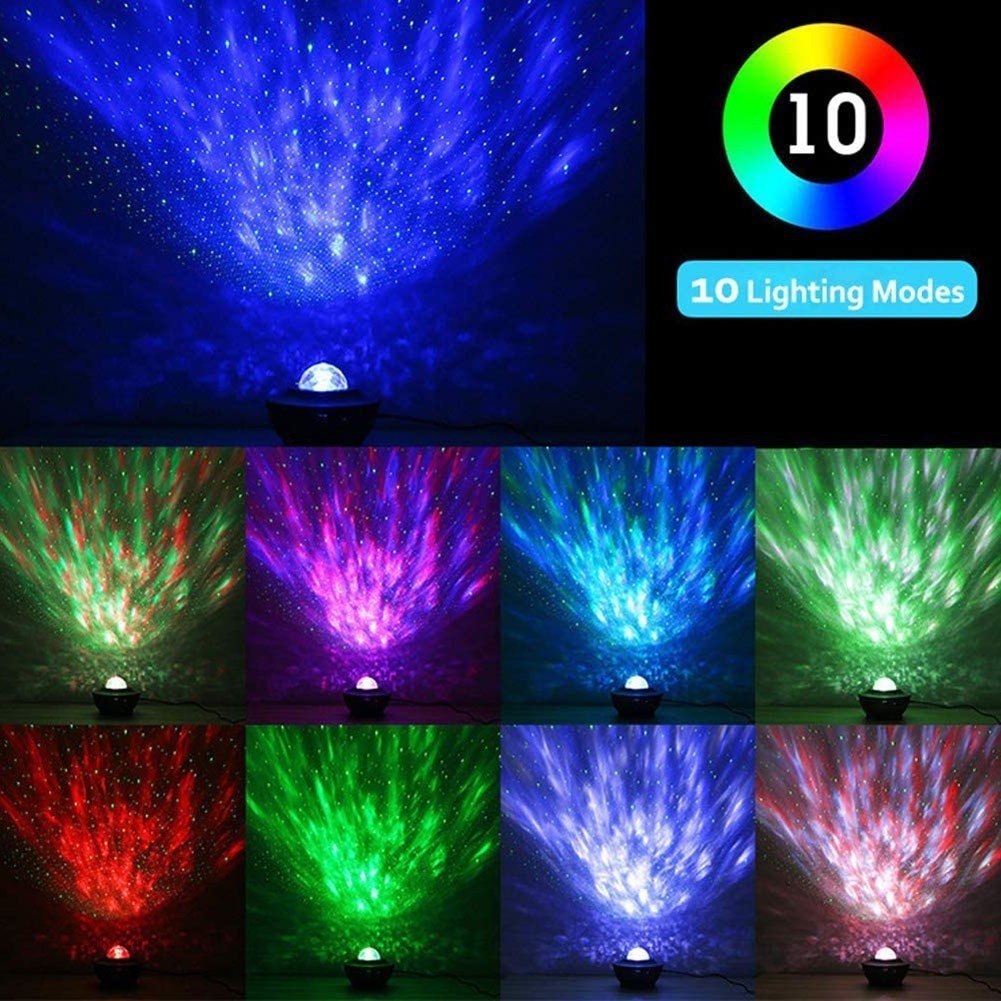 Thân mỏng 9.4cm | Đèn hiệu ứng nước thông minh 4in1:ĐKTX+Bluetooth+Laser+Loa, ánh sáng theo nhạc