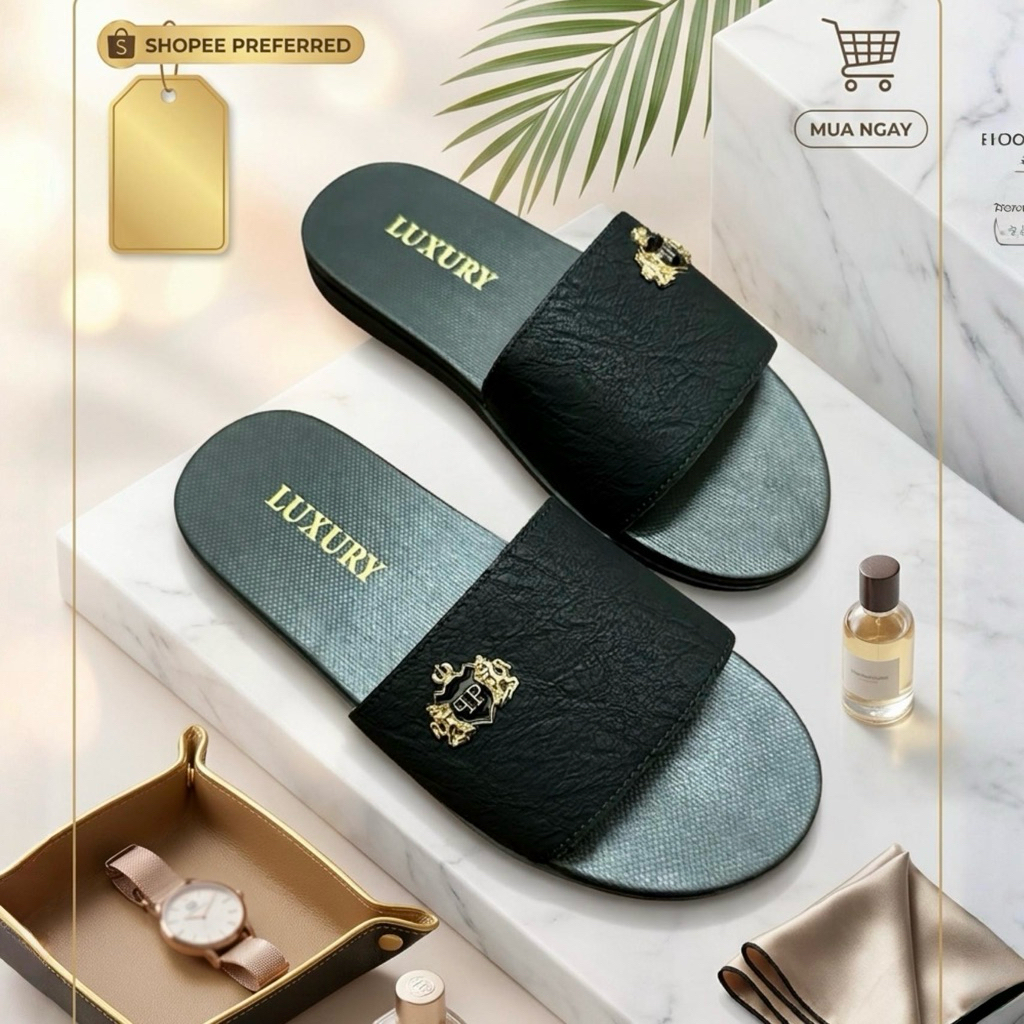 Có khâu quai -Dép Nam Vương Miện 👑 Sang Trọng Lịch Lãm- Mẫu Hot Năm 2026