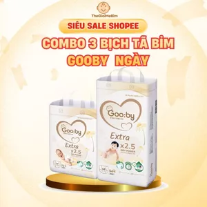 Combo 3 Bịch Tã/Bỉm Dán và Quần Gooby Ngày Siêu Mỏng Nhẹ, Đủ Size Cho Bé Từ NB-3XL