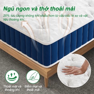 Nệm Lò Xo GreaMe Mattress lò xo nệm khách sạn cao cấp 20cm với 2 lớp Foam nâng đỡ, bề mặt thoáng khí