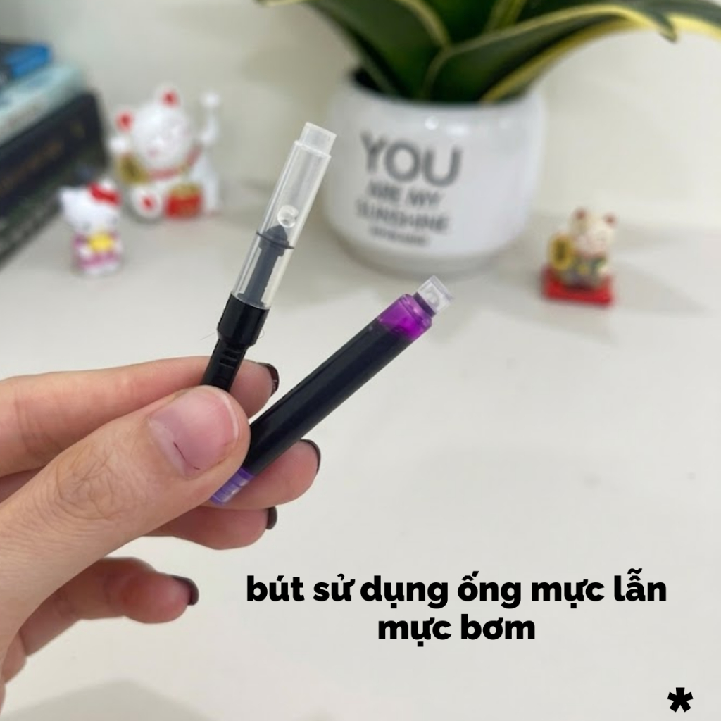 Bút Máy Tẩy Xoá S03 Ngòi Mài 0.2 mm Viết Êm Trơn Nhỏ Gọn , tay cầm định vị giúp bé viết lâu không mỏi