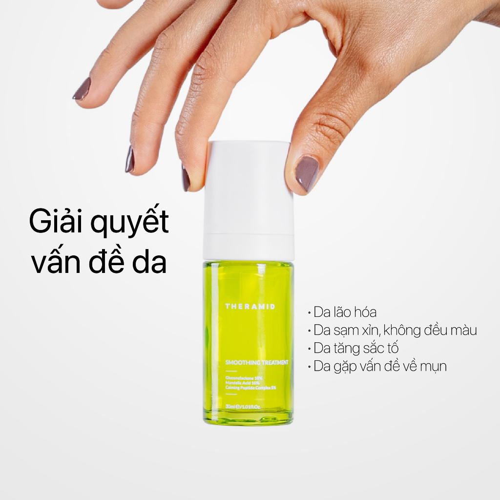 Serum Tái Tạo Da Theramid Smoothing Treatment 10% PHA 10% AHA Mandelic Acid Mờ Thâm Mịn Da Căng bóng 30ml