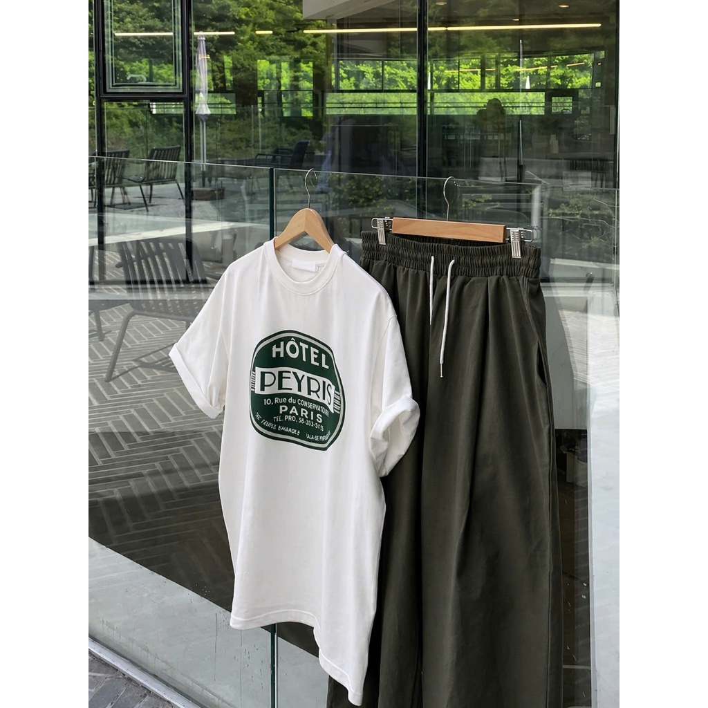 Áo thun Stee Cổ tròn PEYRIS HOTEL Localbrand ICVCVNI Unisex Cotton