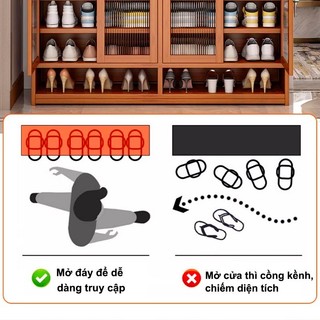 Kệ giày tre cao cấp hiện đại, tủ giày đặt sàn 5-6 tầng, tủ lưu trữ giày cửa ra vào sức chứa lớn