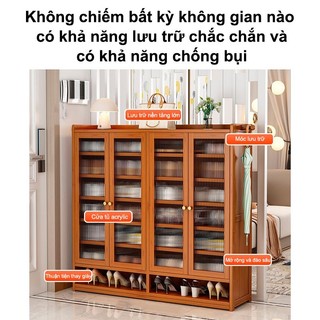 Kệ giày tre cao cấp hiện đại, tủ giày đặt sàn 5-6 tầng, tủ lưu trữ giày cửa ra vào sức chứa lớn