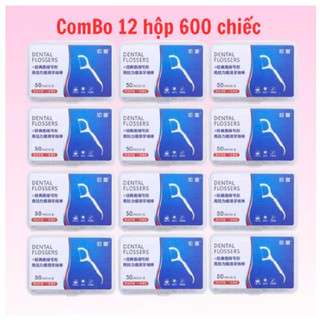 Combo 12 Hộp 50 Cây Tăm Chỉ Nha Khoa- Tổng 600 Chiếc Tăm