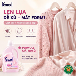 Nước giặt Perwoll Renew 1L làm mới quần áo giữ form mềm như mới giặt đồ len lụa hàng Đức