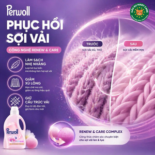 Nước giặt Perwoll Renew 1L làm mới quần áo giữ form mềm như mới giặt đồ len lụa hàng Đức