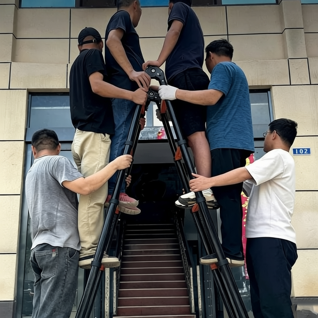 Thang Rút Nhôm Inox Chữ A Chữ I thang gấp gọn dễ mang Cao 1.7M-4.1M Dùng trong gia đình xây dựng sửa chữa