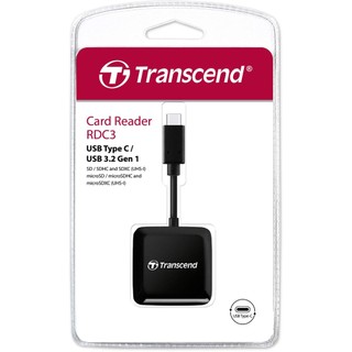 Đầu đọc thẻ nhớ ALL-IN-ONE Transcend C3 TypeC Gen 1 hỗ trợ khe microSD/SD (Đen) - Phụ Kiện Nhất Tín